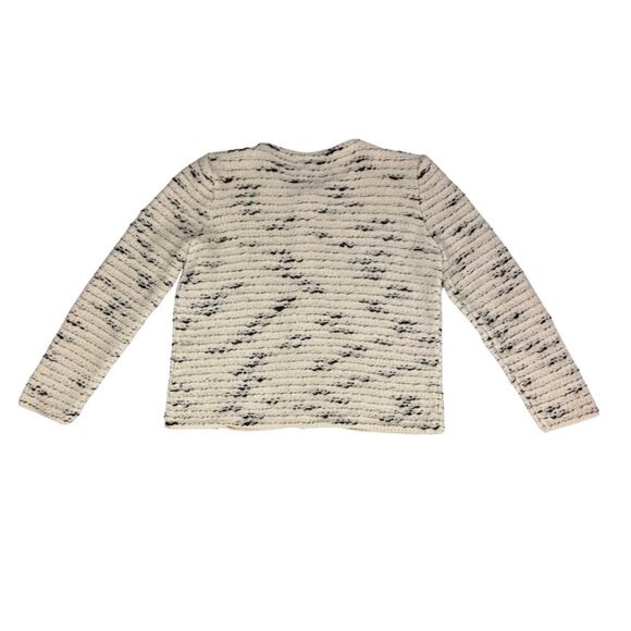 Piazza Sempione Women's Cream/Black Speckled Wool Blend Knit Cardigan in Size 10 - Picture 3 of 11